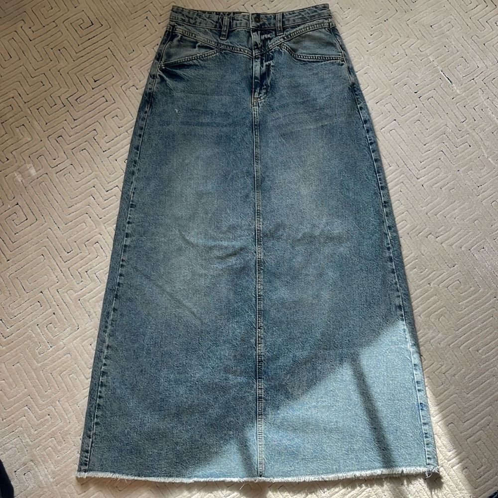 Denim maxi skirt